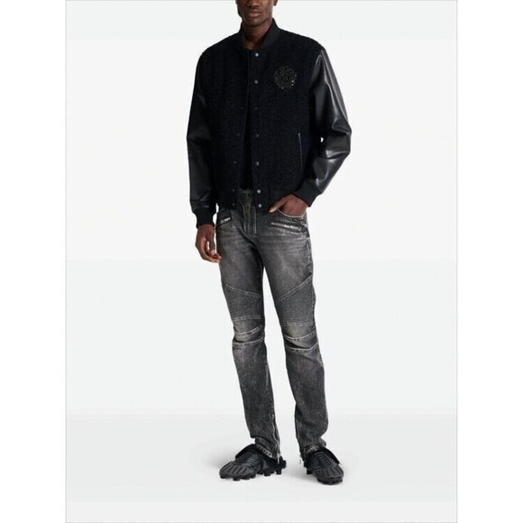 Balmain Slim Fit Distressed Denim Pants With Ribbed Detailing - NWT - Picture 5 of 6